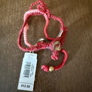 Gap Red Pink Ombre Braided Friendship Bracelet Pair For Adults Only New With Tag